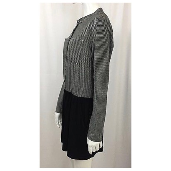 BCBGeneration Black Gray Mixed Media Romper Large - Picture 3 of 5